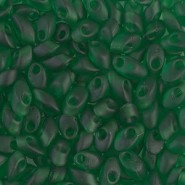 Miyuki long Magatama beads 4x7mm - Matted transparent green LMA-146F